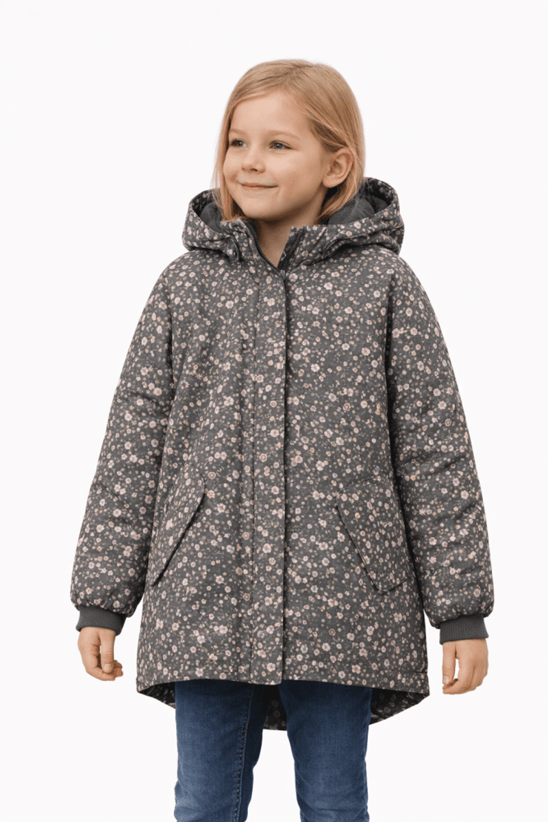 Wheat, Jacket Tove Tech, Black Sea Open Flowers (128/8år)