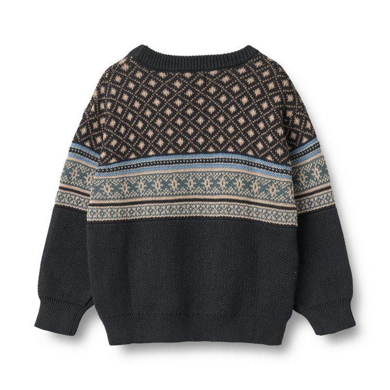 Wheat, Jacquard Pullover Julius, Navy