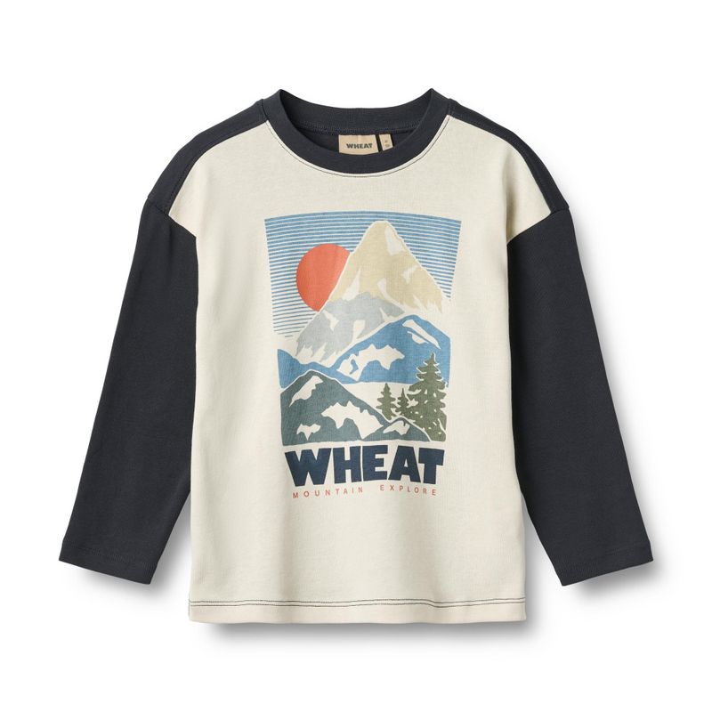 Wheat, T-shirt L/S Beck, Eggshell