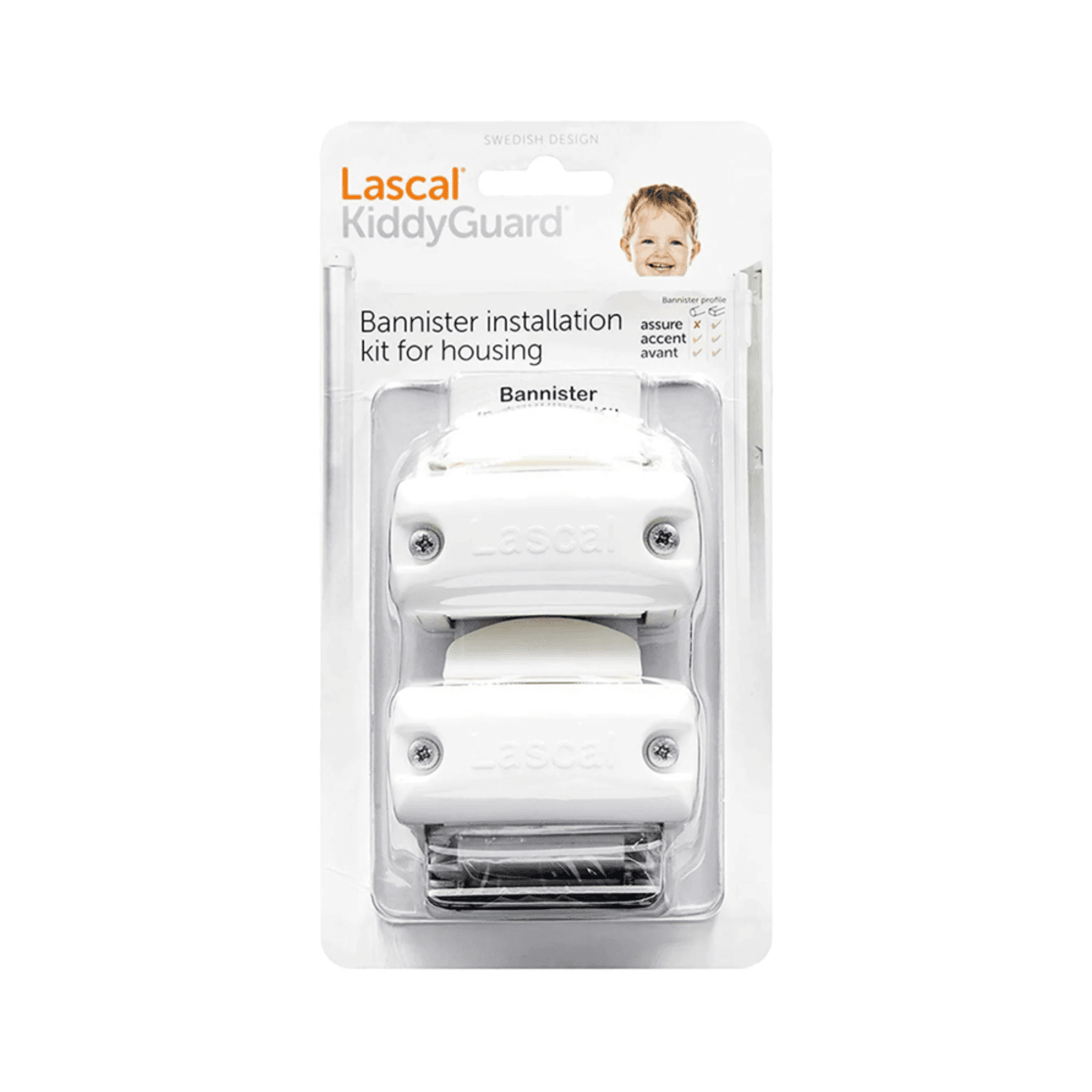 Lascal Bannister Fittings for grinddelen 2pk - hvit