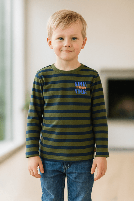 Hovedbilde Lego Kidswear Ninjago genser – Dark Khaki, 100 % økologisk bomull