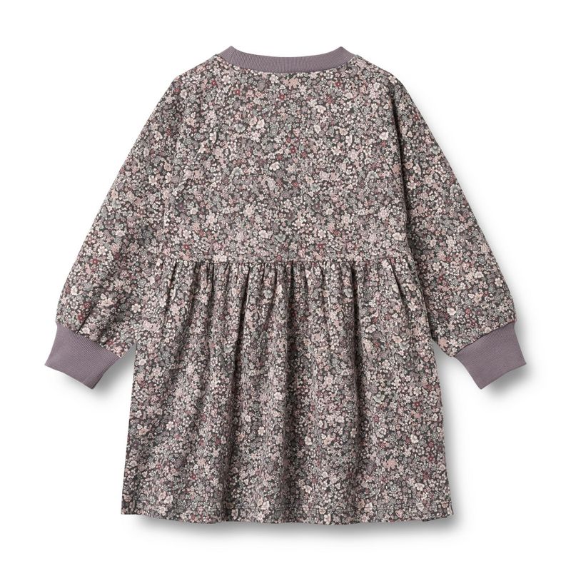 Wheat, Jersey Dress L/S Dorthea, Purple Stone Flowers