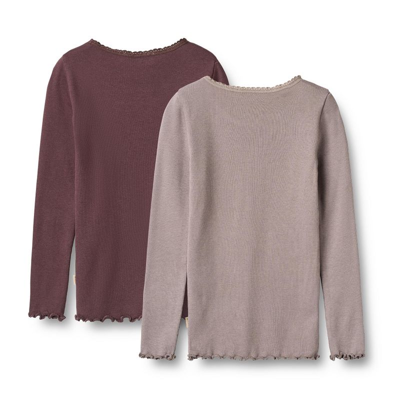 Wheat, 2 Rib T-Shirt L/S Reese, Purple Fudge
