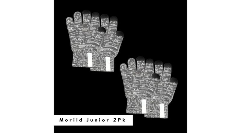 Morild Magic fingervanter Junior 2-pk med refleks, grå