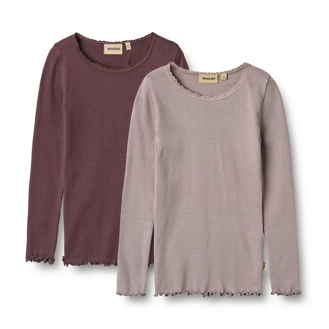 Hovedbilde Wheat, 2 Rib T-Shirt L/S Reese, Purple Fudge