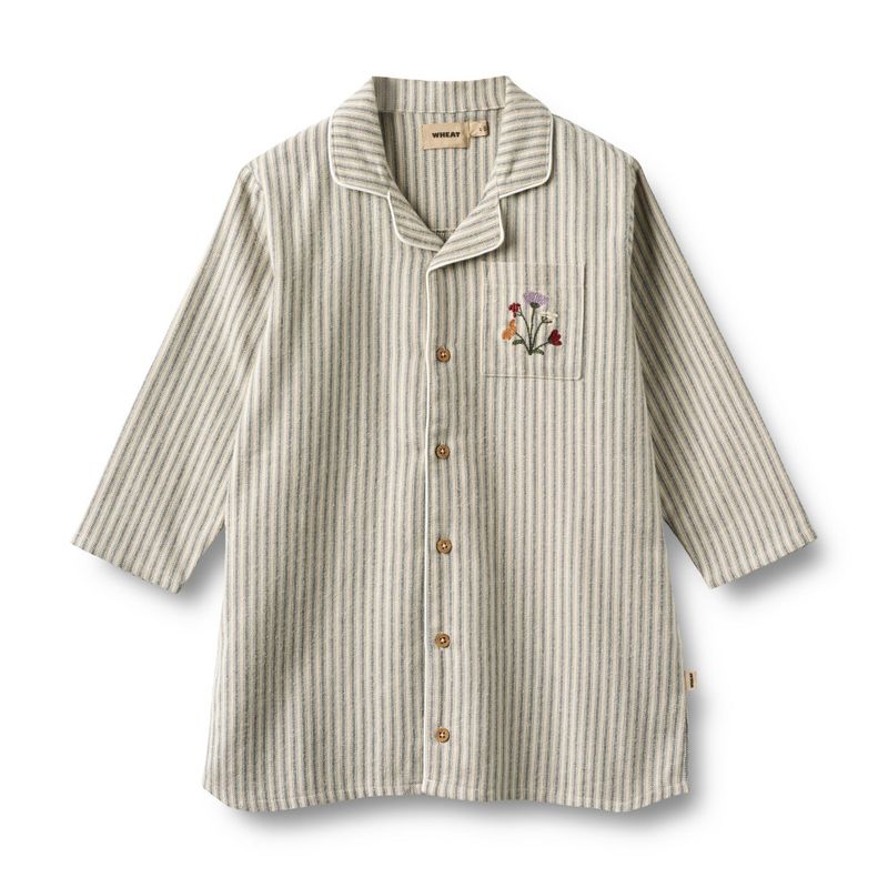 Wheat, Nightgown L/S Sylva, Blue Stripe