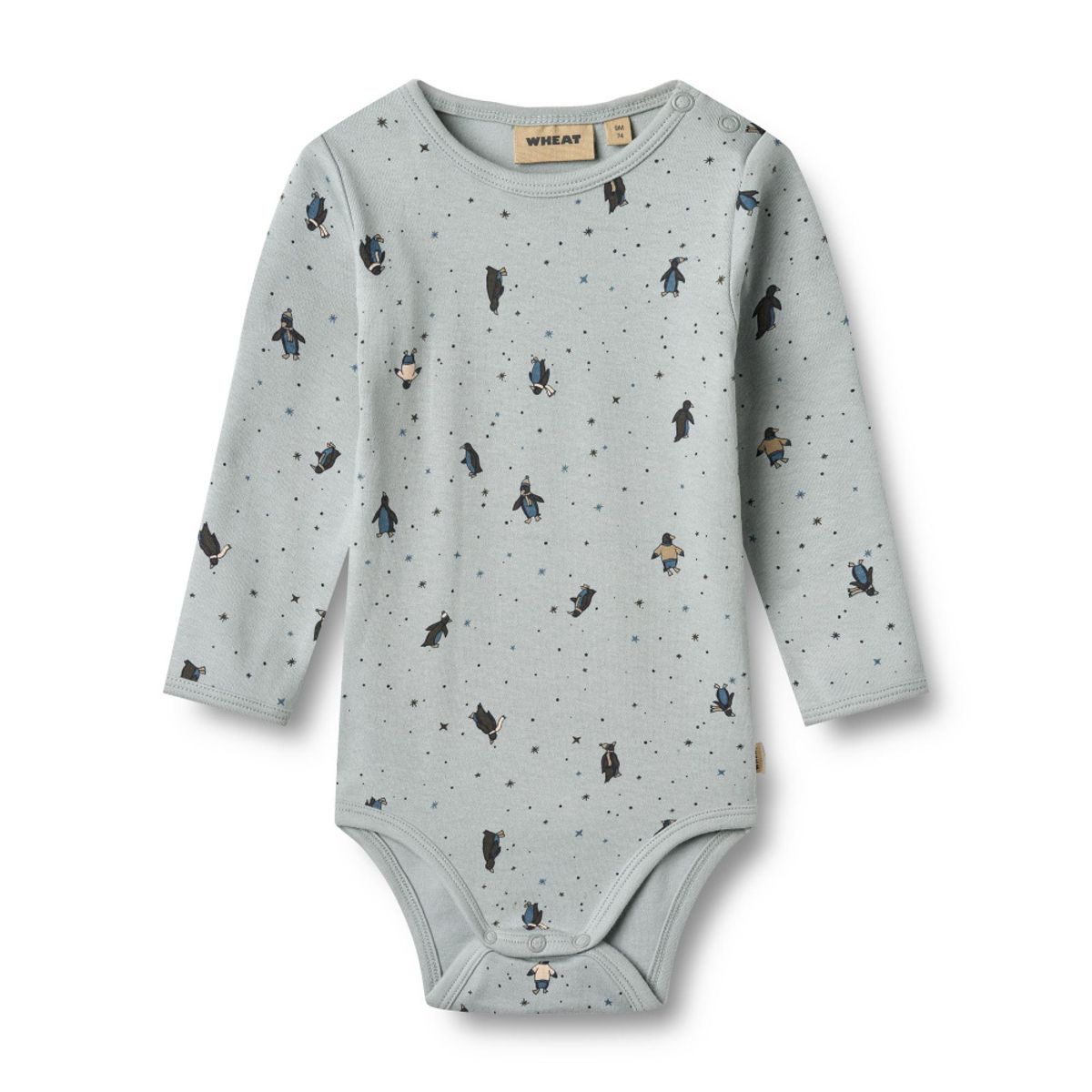 Wheat, Body L/S Berti, Baby, Soft Rain Penguins (62/3 mnd)