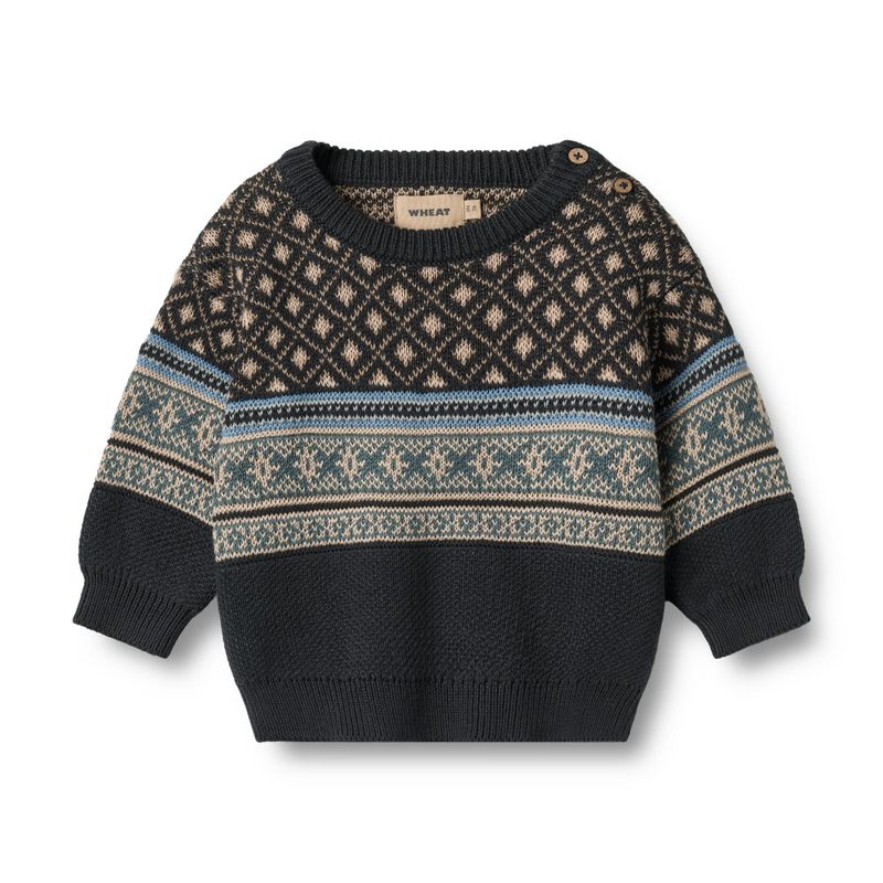 Wheat, Jacquard Pullover Julius Baby, Navy