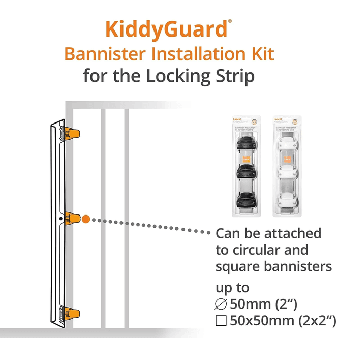 Hovedbilde Lascal Bannister Innstallation Kit for låselist, 3pk Sort